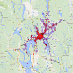 APRS coverage for LA1HSA